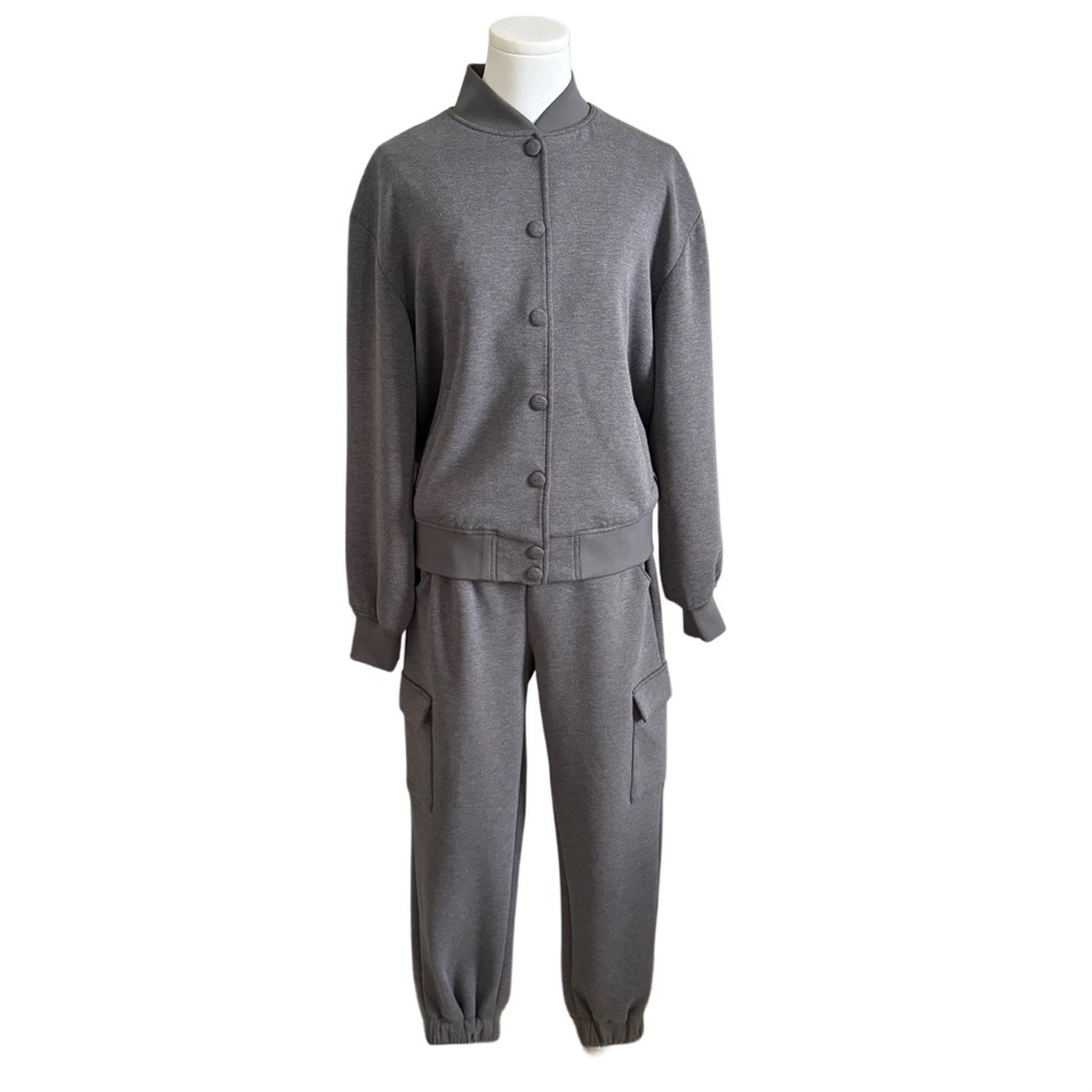 Express Gray Classic Coord Set Button-Up Tracksui… - image 1